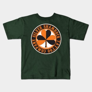 Silver Shamrock Tattoo Company Orange Nautical Shamrock Logo Kids T-Shirt